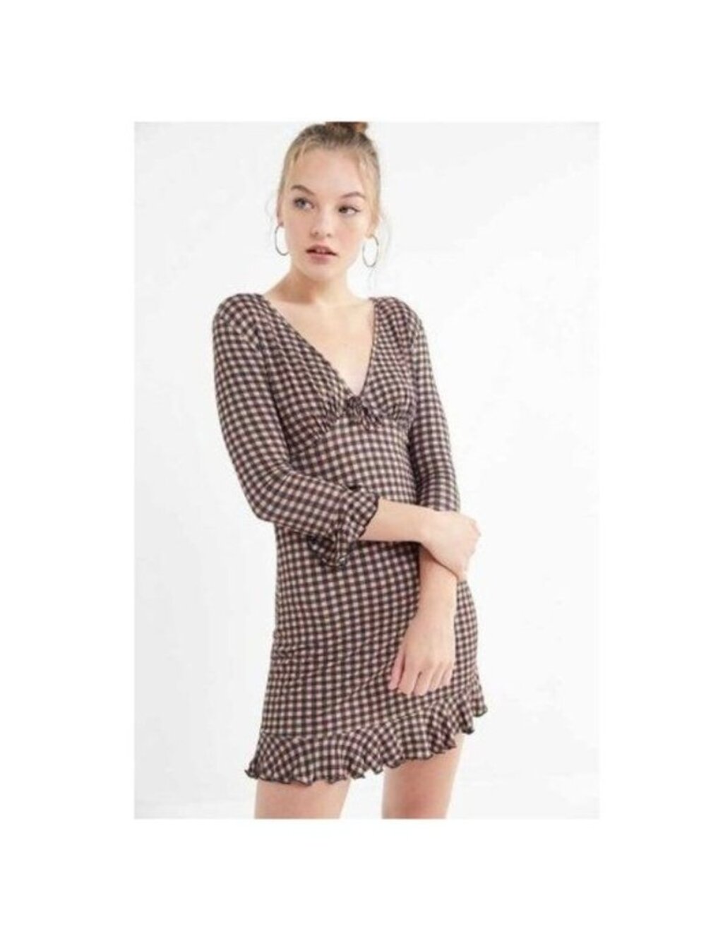 UO Grace Ruffle Mini Dress - S - Picture 2 of 8